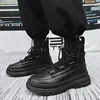 Autumn Winter Socks Boots 2024 New Men Ankle Boots Platform Black Shoes for Men Fur Chunky Punk Motorcycle Booties Gothic Shoes