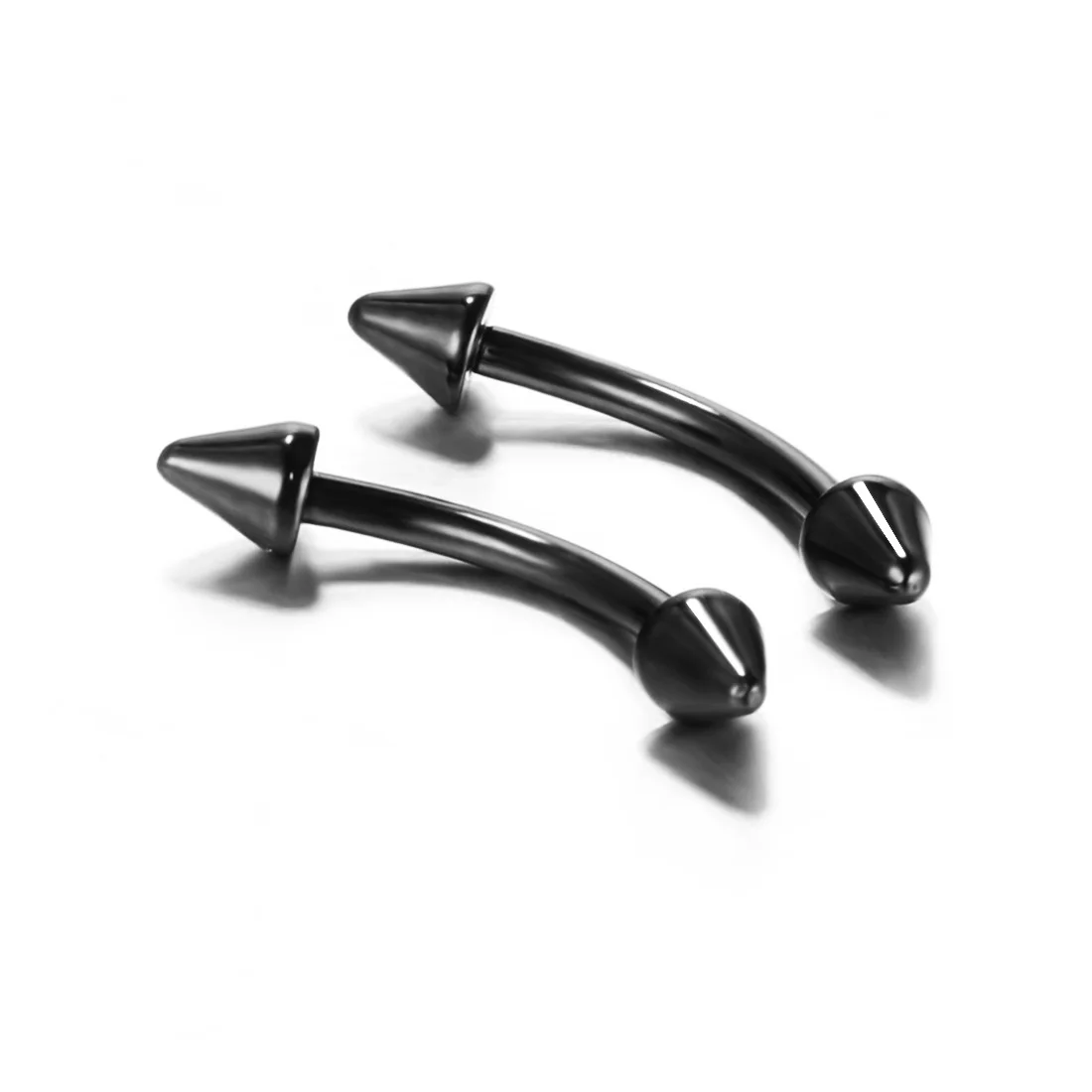Piercing Jewelry Body Piercing Kit Body Jewelry 8PCS Eyebrow Piercing Curved Barbell with Ball/Spike 16 Gauge 6/8/10/12mm Black