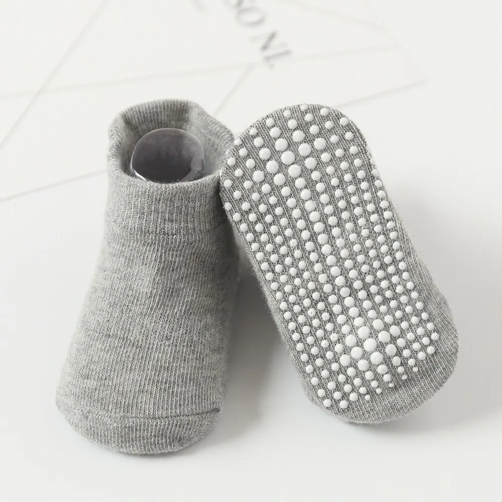 6 Pairs/Lot Cotton Baby Anti-slip Boat Socks For Boys Girls Low Cut Floor Kids Toddler Sock With Rubber Grips For 0-1Years non slip floor socks baby socks children socks ankle socks