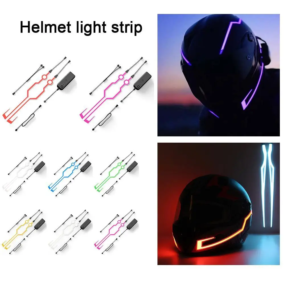 

Motorcycle Helmet LED Warning Lights Night Riding Helmet Motor Cold Light Strip Waterproof Night Riding Signal Flashing Sticker