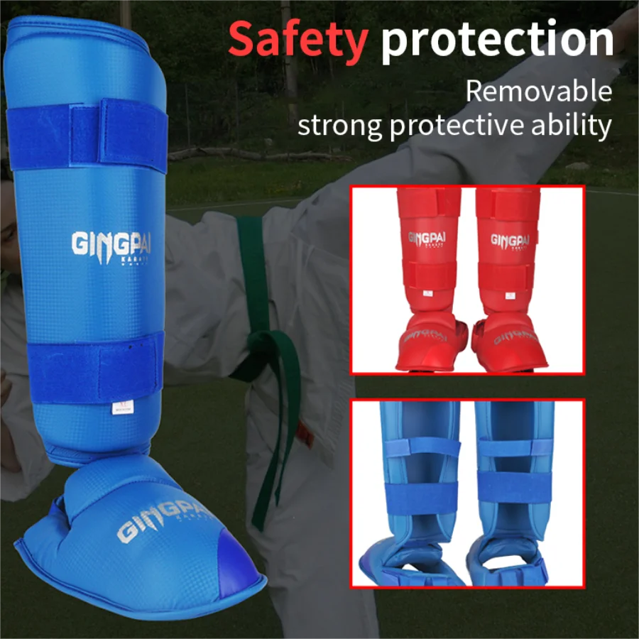 WKF Approved Knee Warmer Shin Guards Karate Shin Pads Legs Protection Adults Kids Men Women Taekwondo Protects shin guard pads soccer shin guards kickboxing leg guards kickboxing shin guards
