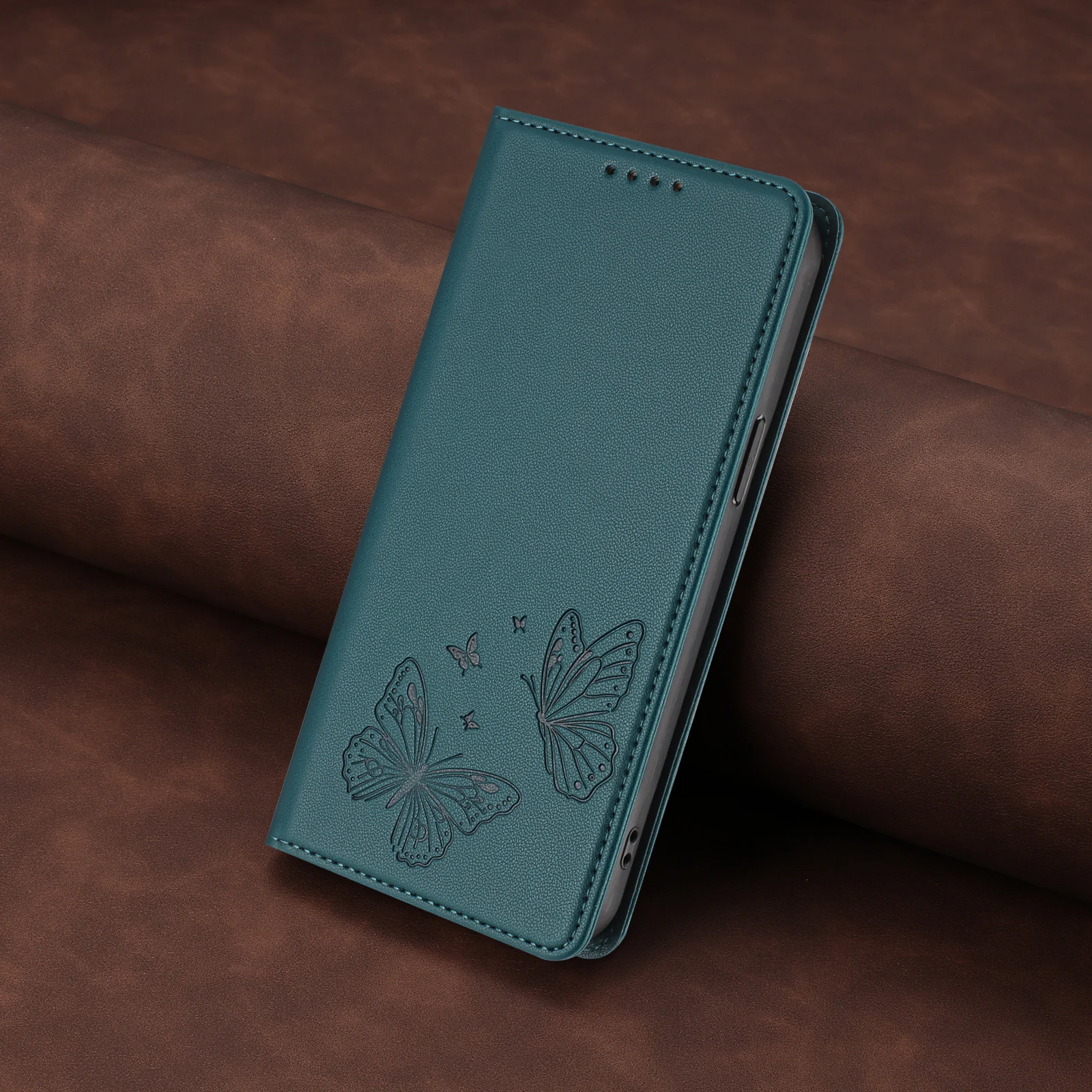 Luxury Leather Wallet Flip Case with Card Slot & Stand - Shockproof Phone Cover