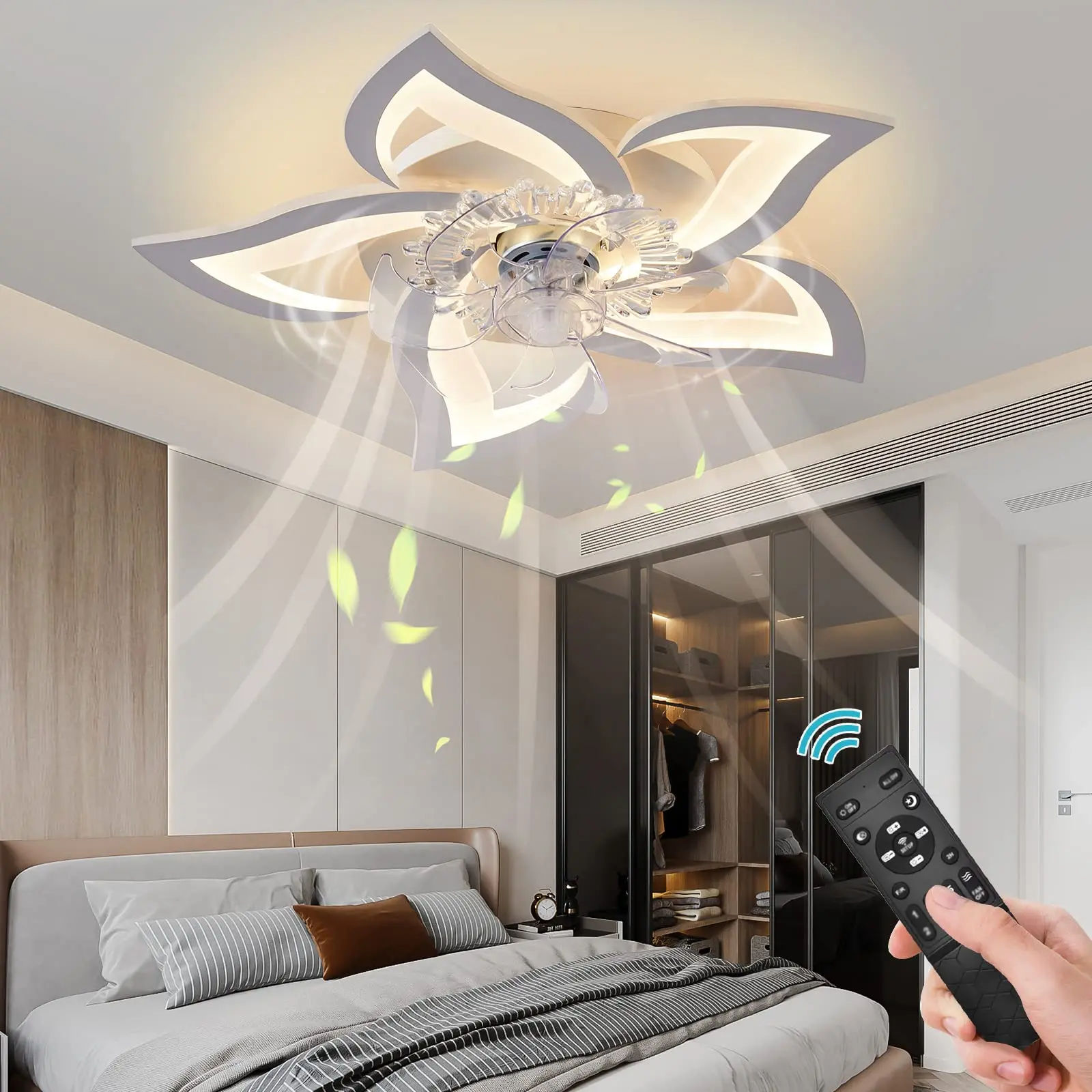 Modern Ceiling Lights Fans Remote Control Chandelier Fan Quiet Ceiling Lamp  with Fan Led Lights Living Room Home Decor 3 Modes - AliExpress