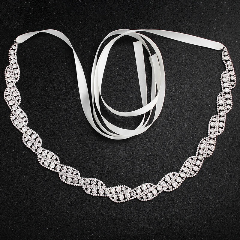 Handmade Rhinestone Belt Party Prom Bridal Wedding Sash Flower Belts for Women bridal waistband