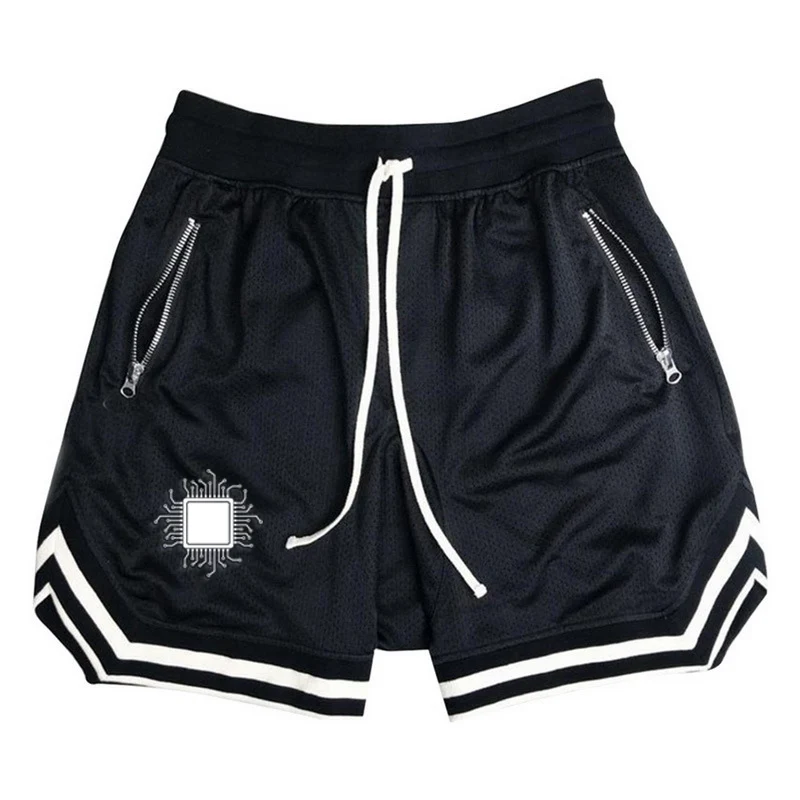 Mens Siwmwear 2023 New CPU Processor Circuit Diagram Hot Summer Swim Trunks Sport Gym Running Shorts Male Beachwear