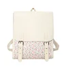 Business Casual Portable Ditsy Floral Buckle Decor Flap Backpack For Teen Girls Women Large Capacity Fashionable Schoolbag 6