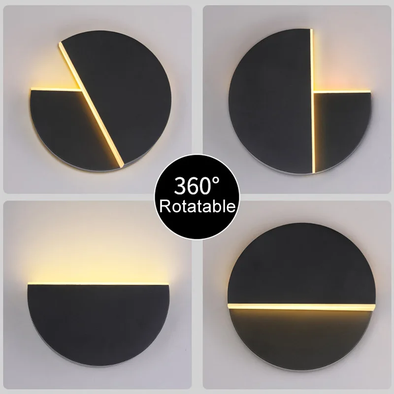 LED Wall Lamp 360 Degree Rotation Adjustable Bedside Lights White Black Creative Wall Lamps Modern Bedroom Loft Aisle Lighting led wall lamp wall sconces light wall lamp