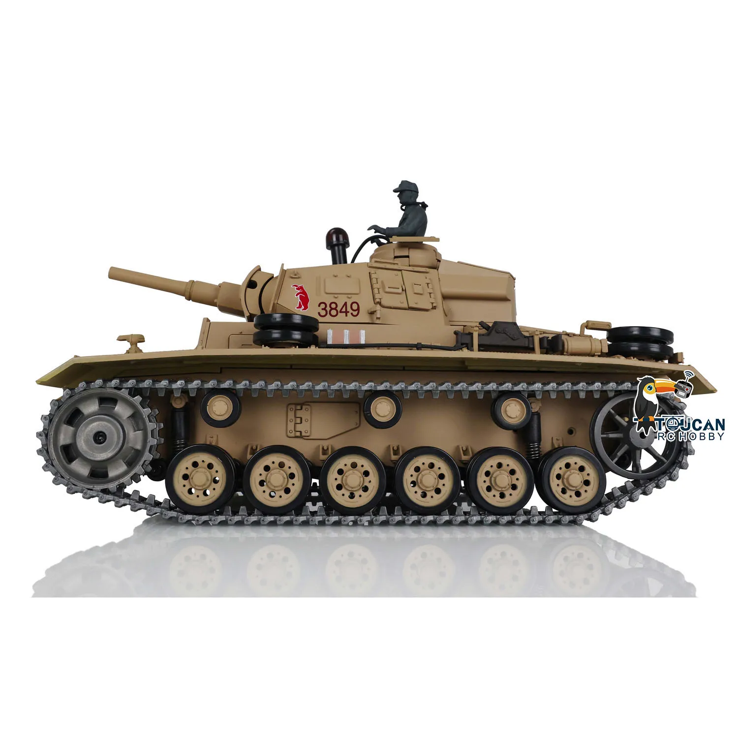 헝롱 1/16 7.0 업그레이드 독일 팬저 III H RTR RC 탱크 3849 메탈 트랙 배터리 포함 적외선 전투 장난감 소년용 자동차 TH17366