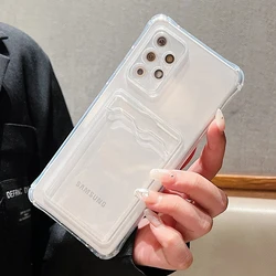 Shockproof Clear Back Card Holder Phone Case - Galaxy A26 5G (Clear)
