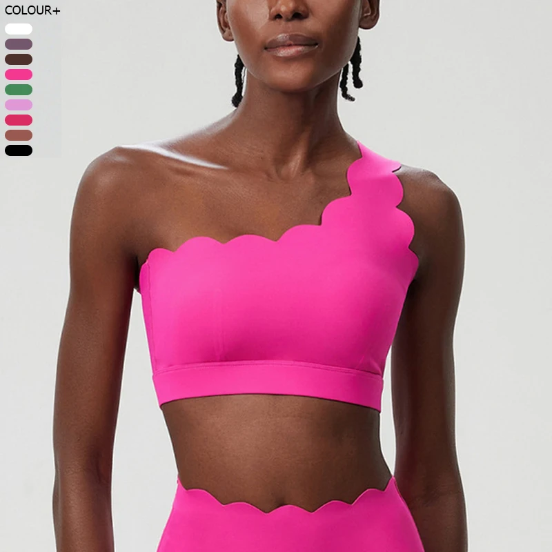 Sexy Single Strap Yoga Bra - Soft Stretchy Crop Top