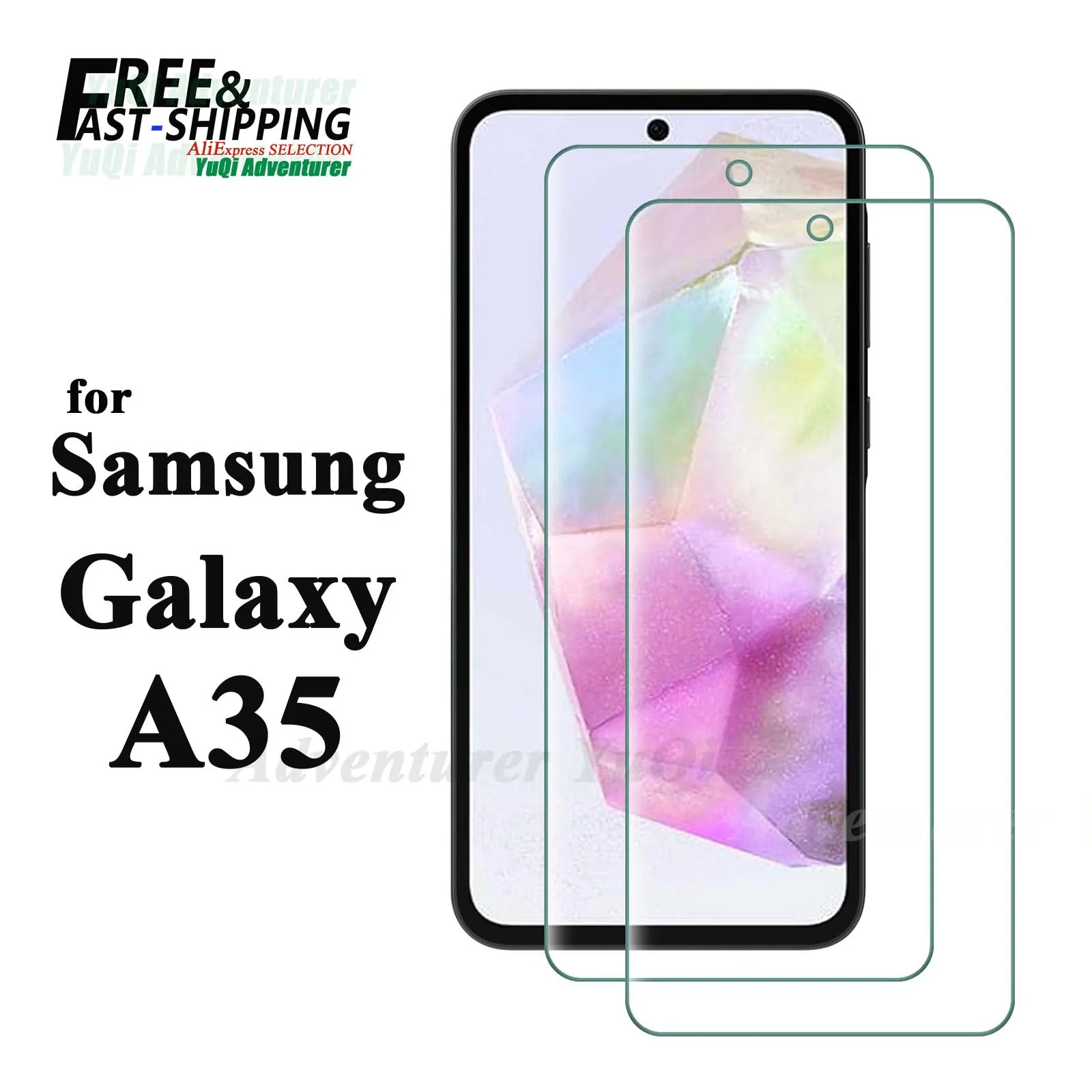 

For Galaxy A35 Screen Protector Samsung 4G 5G, Tempered Glass HD 9H High Aluminum Transparent Clear Anti Scratch Case Friendly