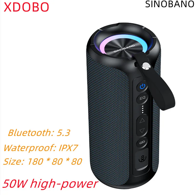 

XDOBO portable 50W high-power Bluetooth dual speaker camping music IPX7 waterproof suitable for outdoor TWS shock volume Boombox