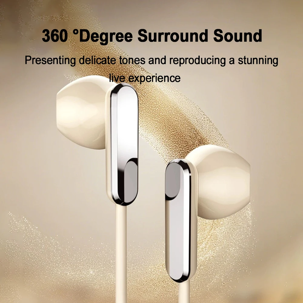 USB Type C HiFi Bass Stereo Wired Earphones with Volume Control