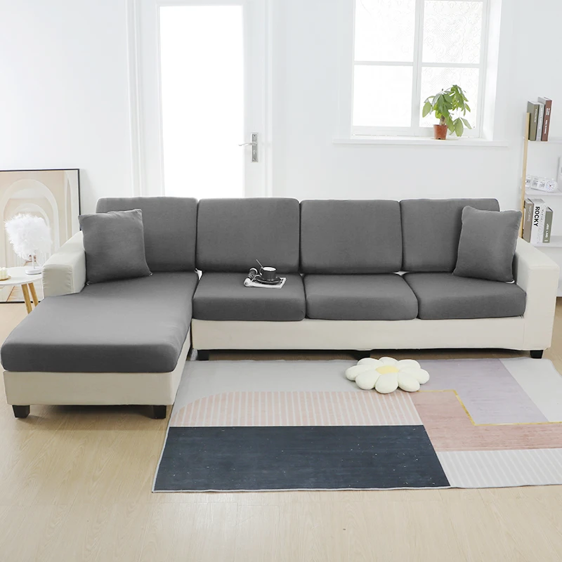 Solid Color Sofa Seat Cushion Covers Elastic Sofa Cover for Living Room Pets Kids Couch Chair Slipcover Furniture Protector 1PC