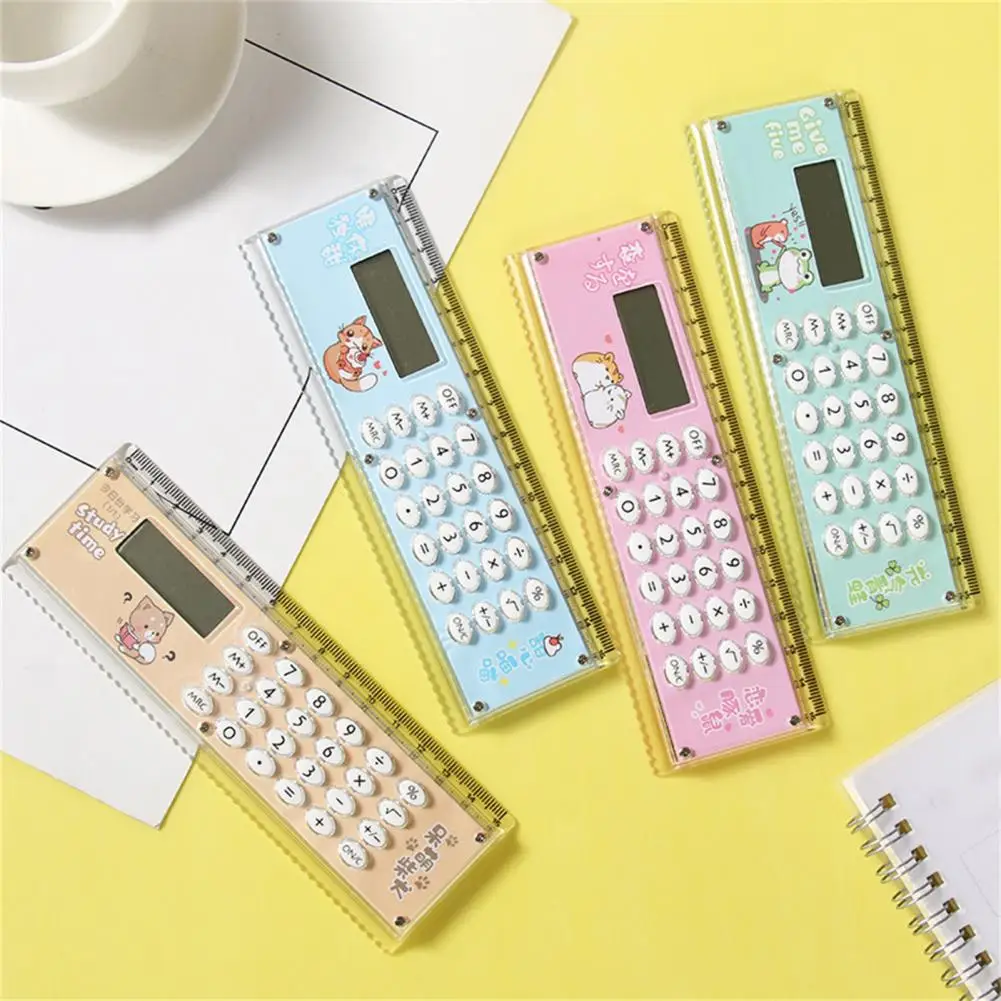 15cm Ruler Calculator Multifunctional Large Display Screen Stationery 8 Digits Handheld Calculator For School Office Accessories