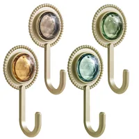 4pcs Diamond hooks Wall Mount Hooks Key Umbrella hooks Adhesive Wall Hangers Multi-use Wall Hooks Bathroom Towels Storage Hooks 1