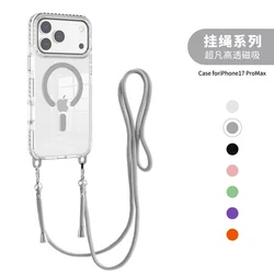 Luxurious Symphony Magnetic Phone Case with Magsafe and Anti - Fall Lanyard - iPhone 15 Plus (Gray)