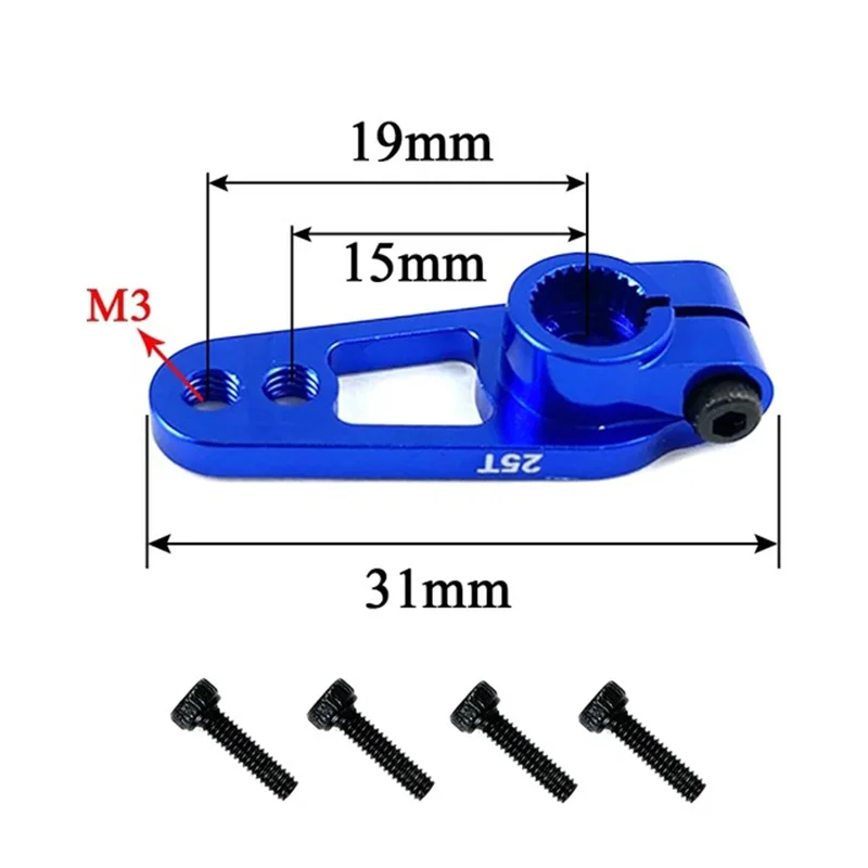 

Aluminum 25T Steering Gear Arm Lightweight Vertical Steering Gear Rocker Arm FUTABA Sakura D4 Drift Climbing Servo Accessories