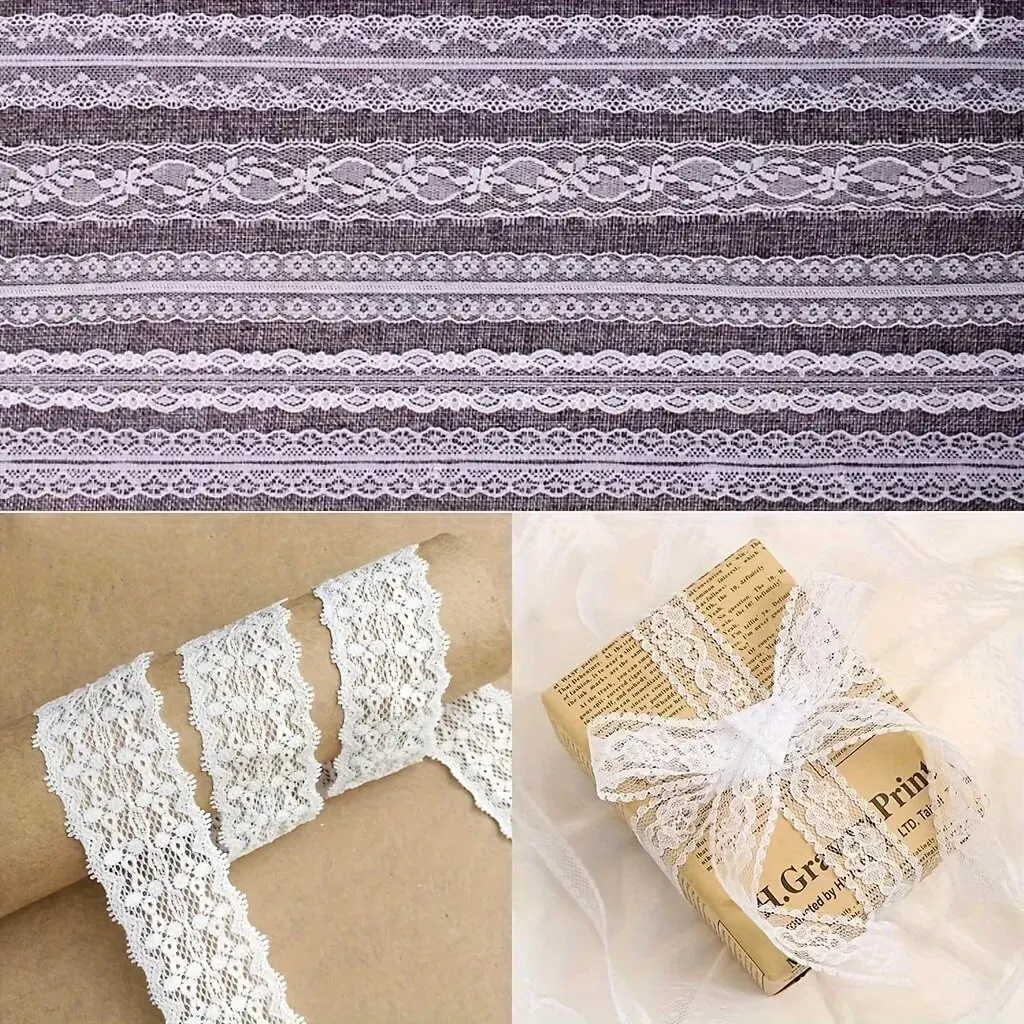 Lace Ribbon for Gift Wrapping Dress Wedding Decoration Sewing Crafts 10.9Yards