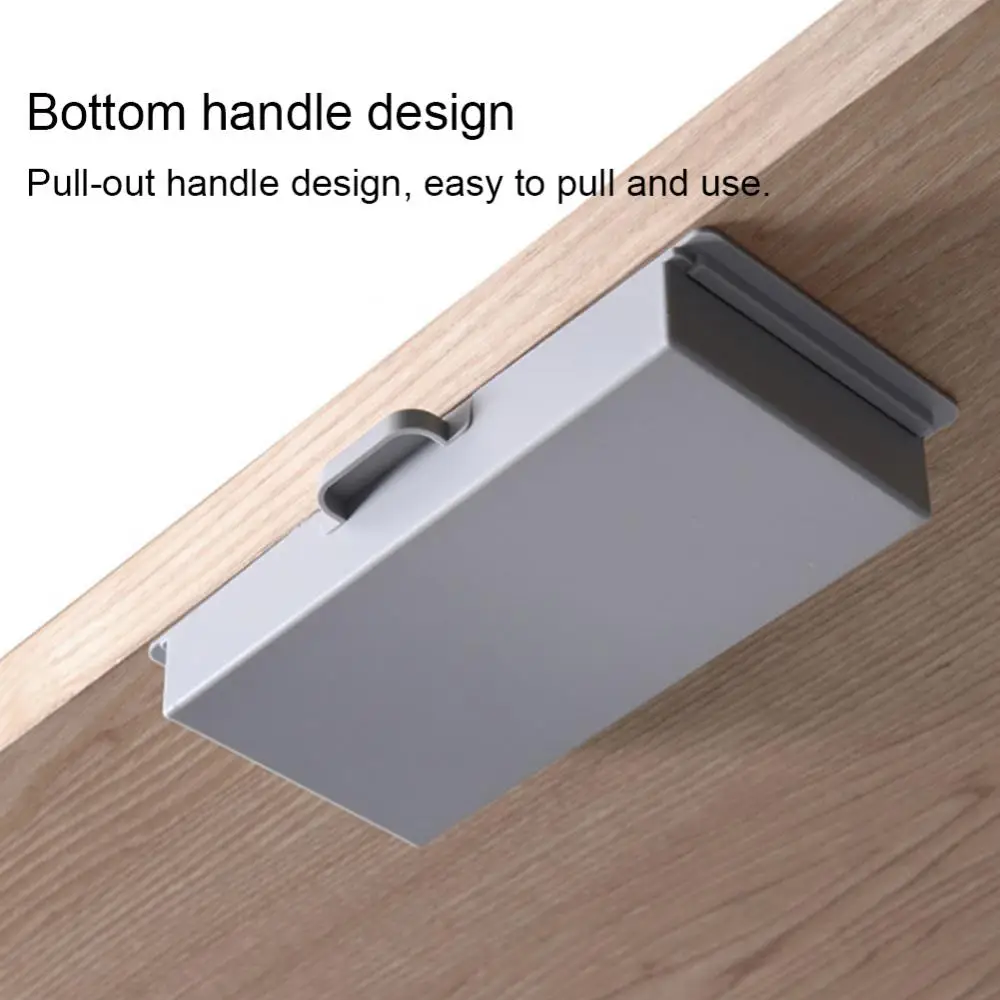 Under Desk Drawer Organizer Desktop Storage Box for Office Pen Holder Adhesive Stationary Container Kitchen Knife