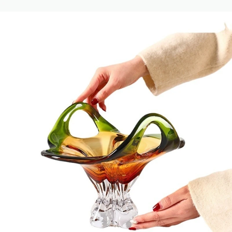 Vassoi in vetro, piatti da frutta a piedi alti, cestini, ciotole per snack, contenitori portaoggetti da tavolo, vassoi decorativi, piattini per gioielli - immagine 6
