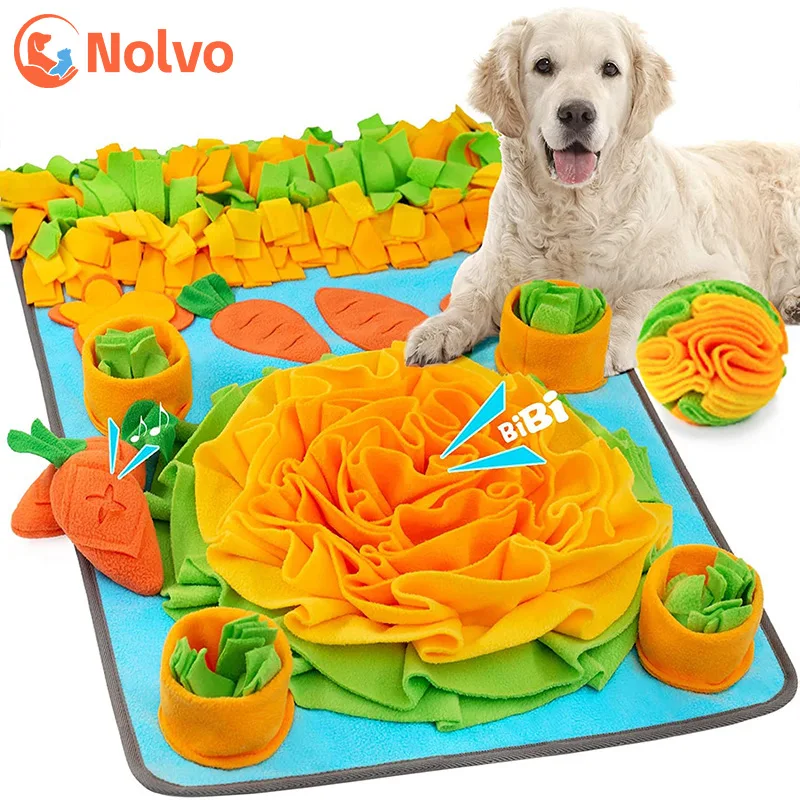 

Durable Dog Snuffle Mat Puppy Sniffing Puzzle Toys Interactive Nonslip Pet Feeding Mat Portable Squeaky Slow Feeder