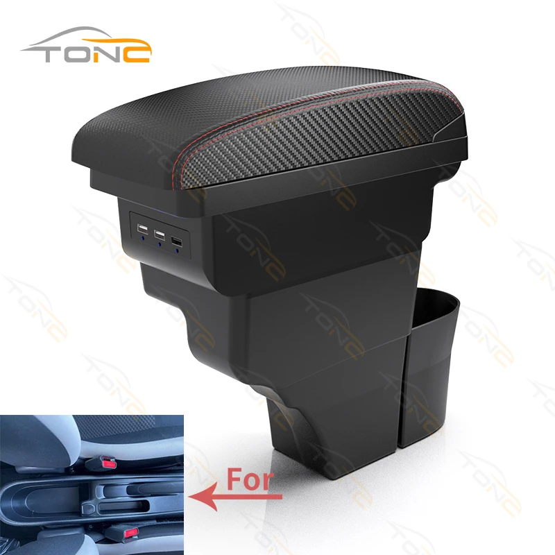 

For Nissan Note armrest box For Nissan NOTE car armrest box Internal modification USB charging Ashtray Car Accessories