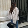 Autumn Winter Faux Fur Coat  Suit Collar Thickened Warm Fluffy CoatShort Street Style Fox Fur Jacket Peludo Chaqueta Mujer 4