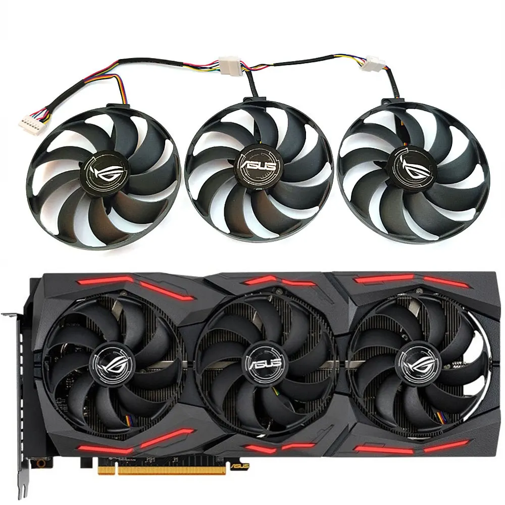 Conjunto Fdc10h12s9-c T129215su Rtx 2080 2070 fã Gpu para Asus rx 5700xt 5700 5600xt Rog Strix oc Placa Gráfica Ventilador de Refrigeração Novo