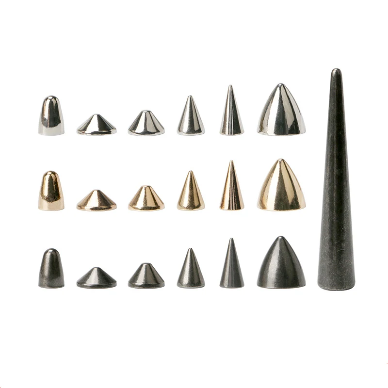50Sets Metal Silver Cone Screw Rivets Studs DIY Crafts Leather Shoes Bag  Garment Punk Rivets Spikes Cool Decorative Nail Buckles