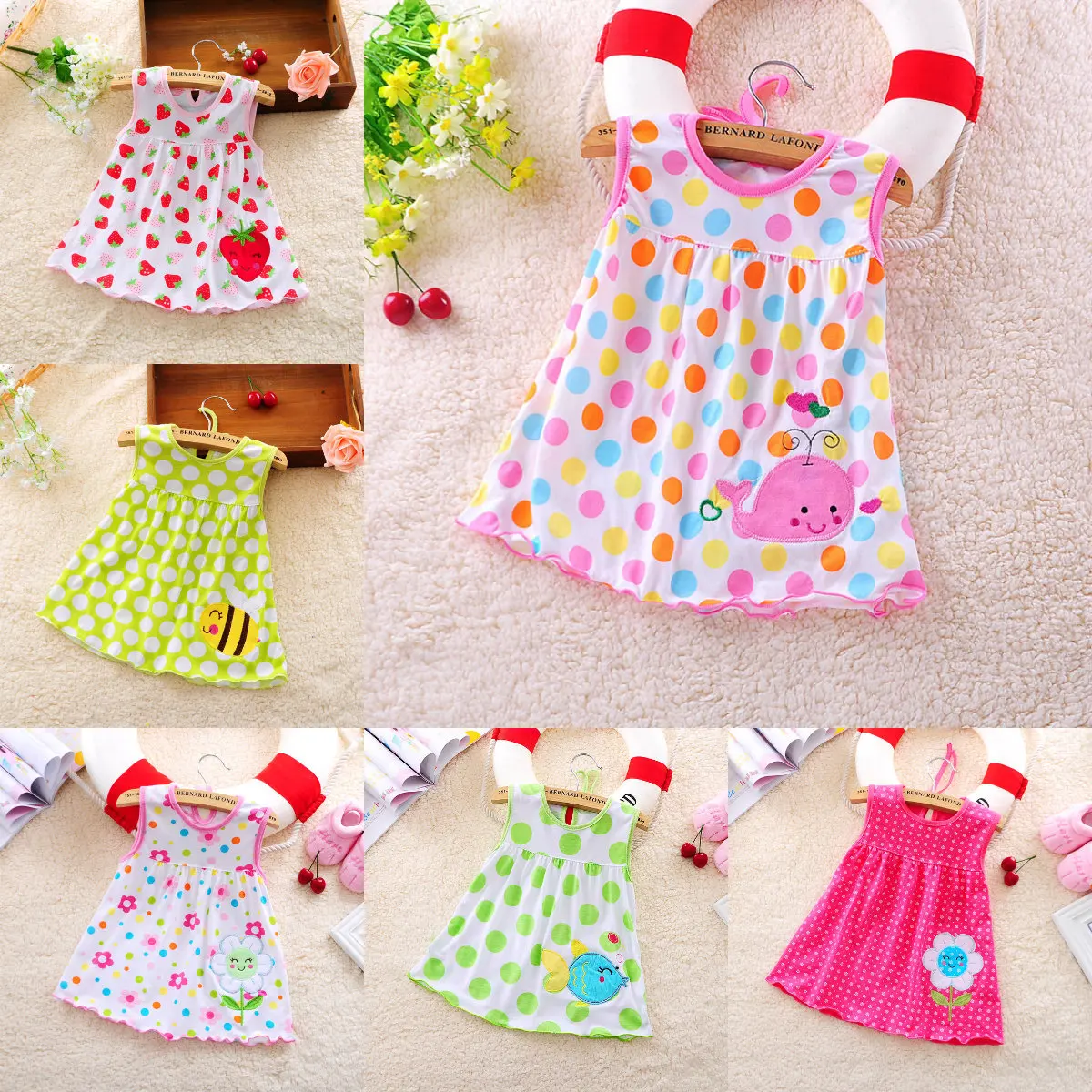 Baby Girl Summer Dress Cotton Princess Frock 0-2Y Skirt Toddler