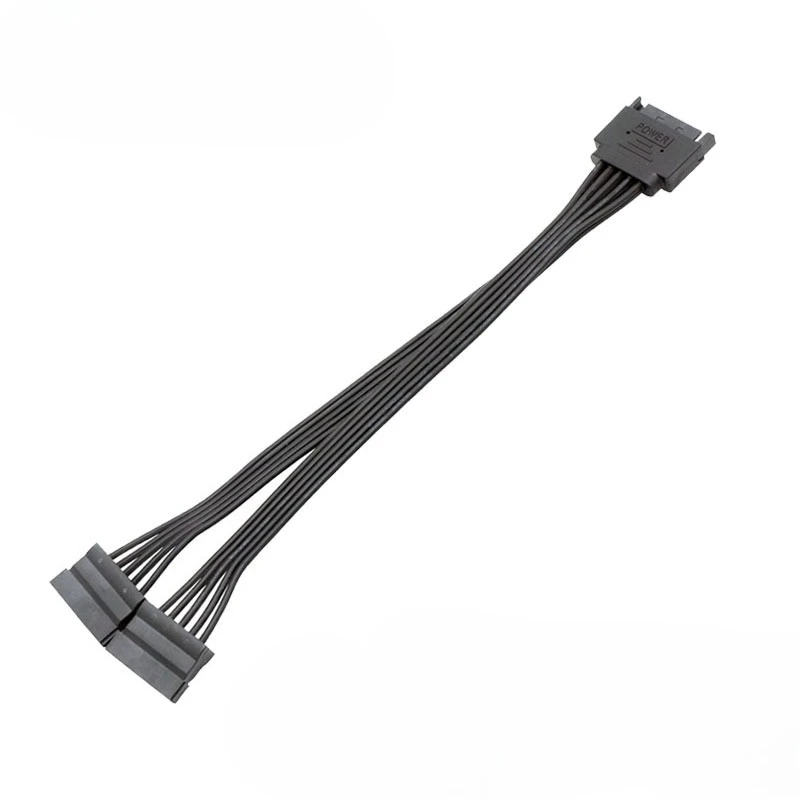 SATA 전원 분배 케이블 SSD HDD 하드 전원 케이블 SATA 15핀 수컷에서 2개 암컷 전원 Y-스플리터 연장 케이블