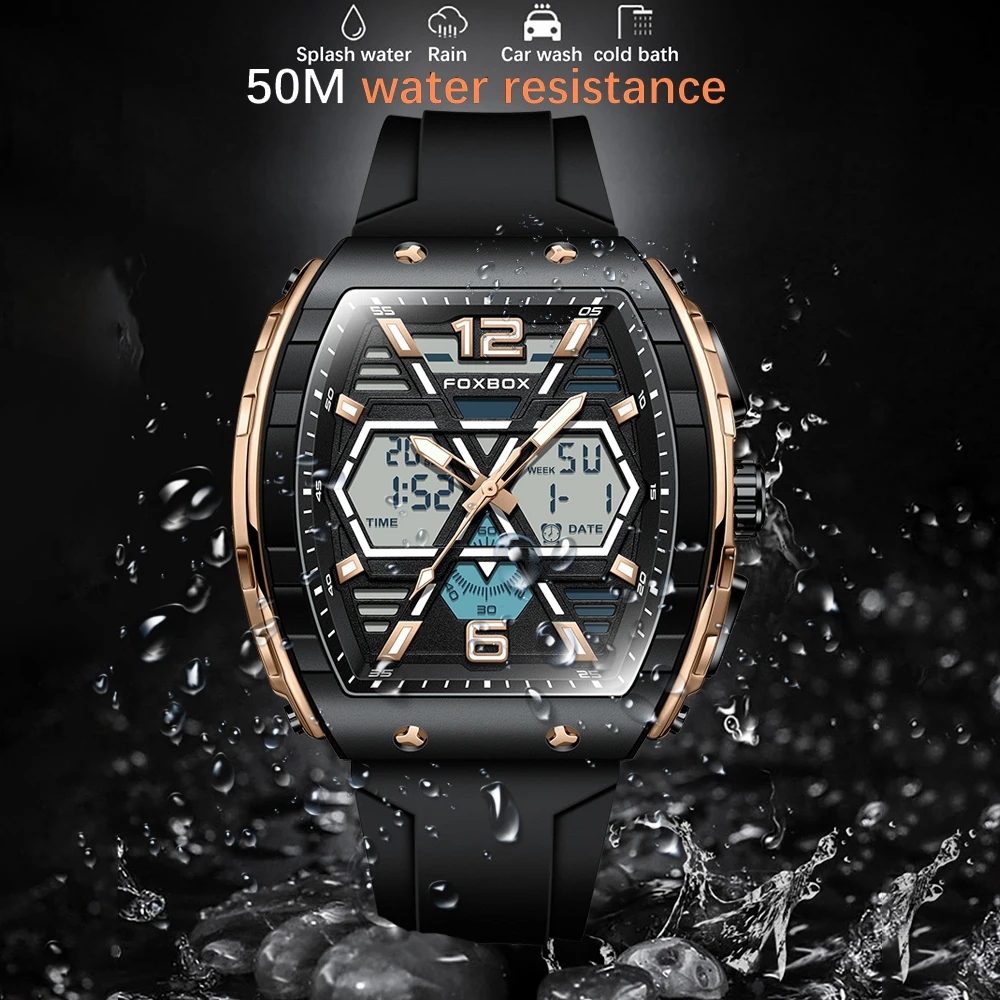 LIGE Luxury LCD Display Men Wristwatches Luminous Sport Man Watch Waterproof Military Quartz Male Clock Relogio Masculino 2023