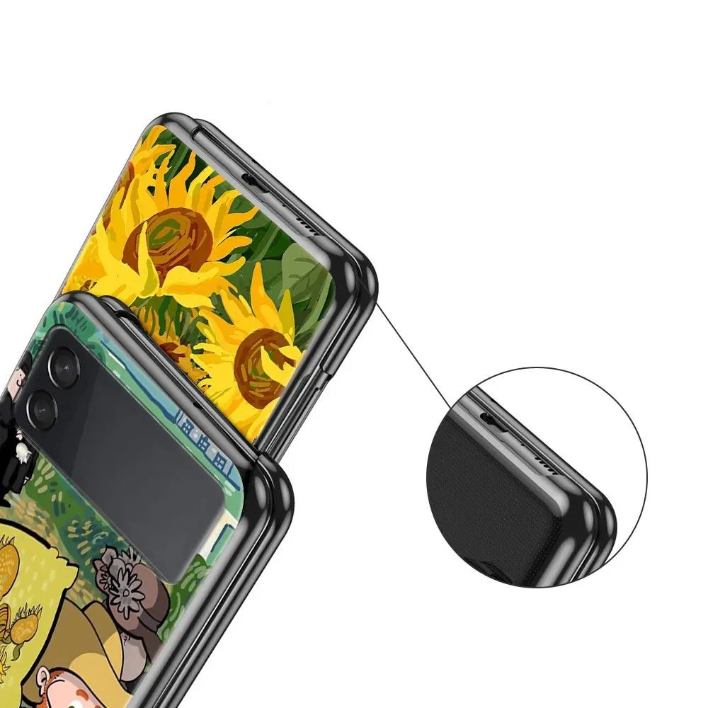 Van Gogh Sunflowers & Starry Night Folding Phone Hard Cover Case