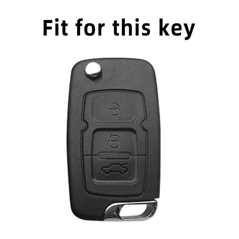 Premium Car Remote Key Case Cover - Sleek Folding Shell Fob with Keychain Attachment