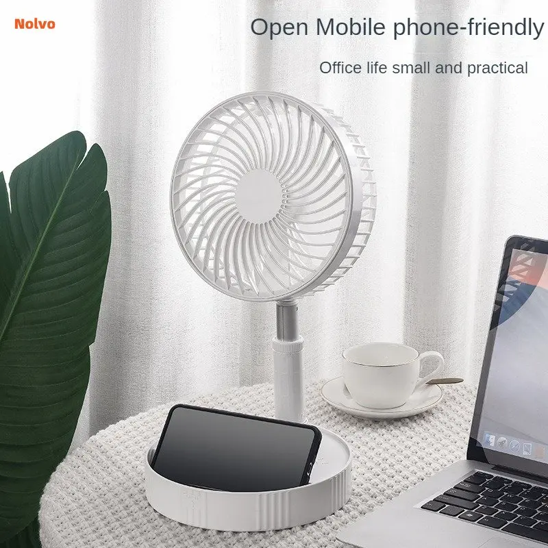 Portable Usb Charging Air Coolers Folding Telescopic Desktop Fan  Low Noise 7200Mah Powerful Electric Fans For Home Office