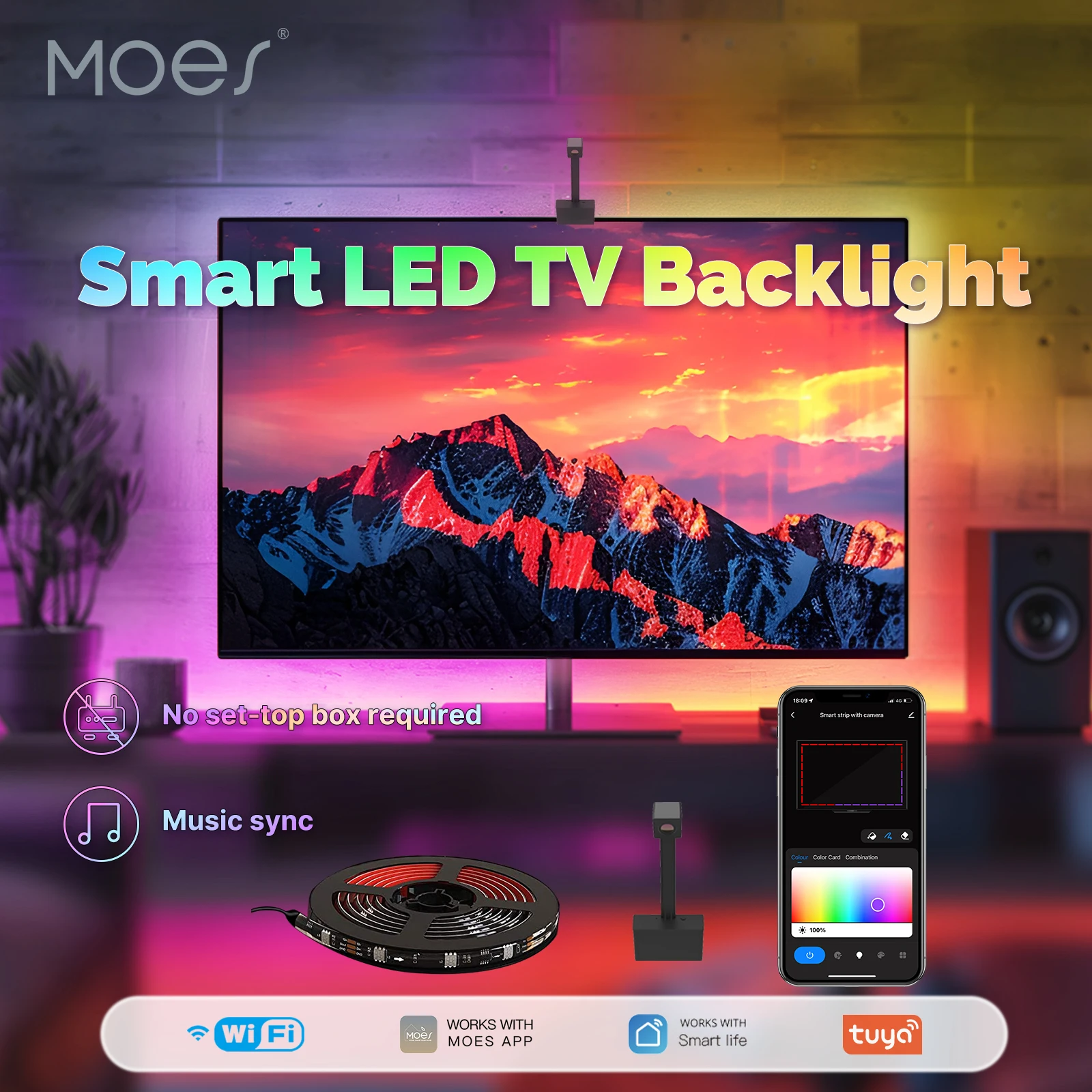 MOES Smart WiFi Светодиодная лента для телевизора