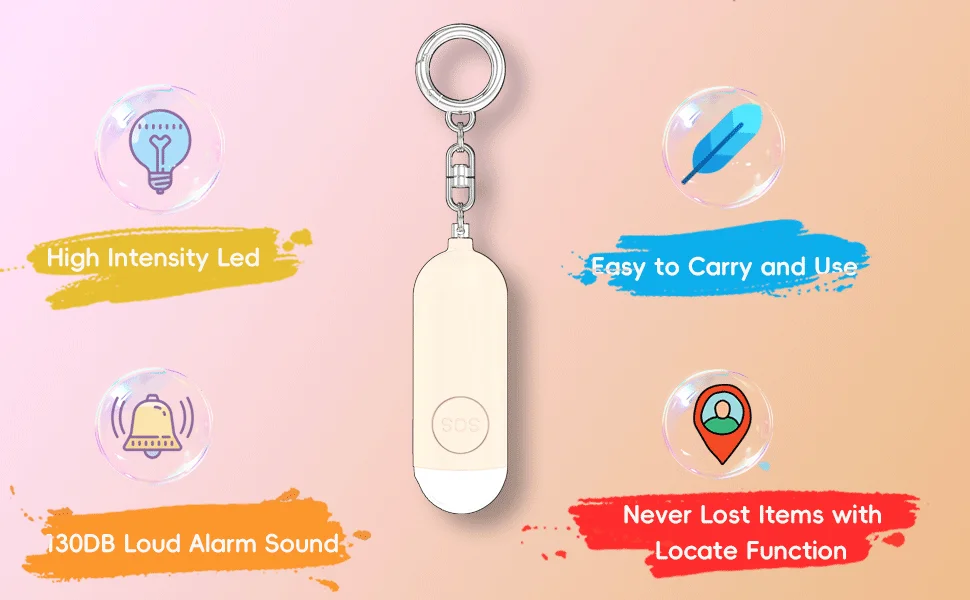 AIYATO Locator Emergency SOS 130DB Personal Alarm Self Defense Emergency Button