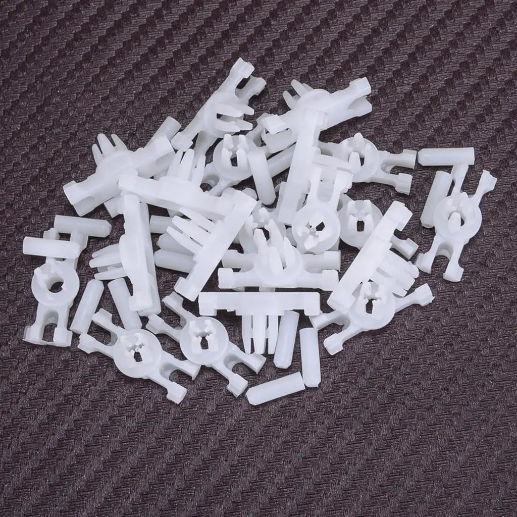 40 Pz/Set Car Side Door Trim Molding Strip Clip Plastica Bianca Adatta Per Vw Old Beetle Golf Jetta Mk1 Nuovo