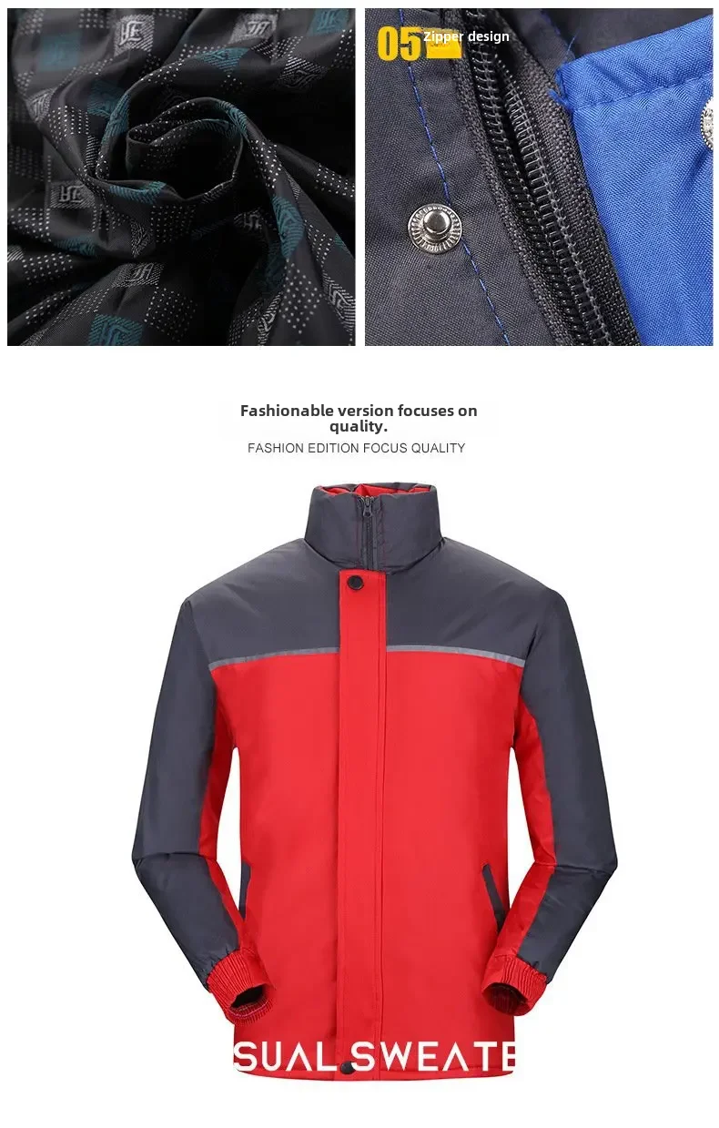Reflective Stand Collar Zipper Autumn/winter Waterproof Windproof Warm Jacket For Corporate Groups Work Uniform Logo 5 S9651a99ecc014d128b9470c4245ffaf9K