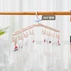 Collapsible Clothes Drying Rack Travel Shirt Socks Hangers with Clips Foldable Pants Clothes Hangers Closet Organizer 3