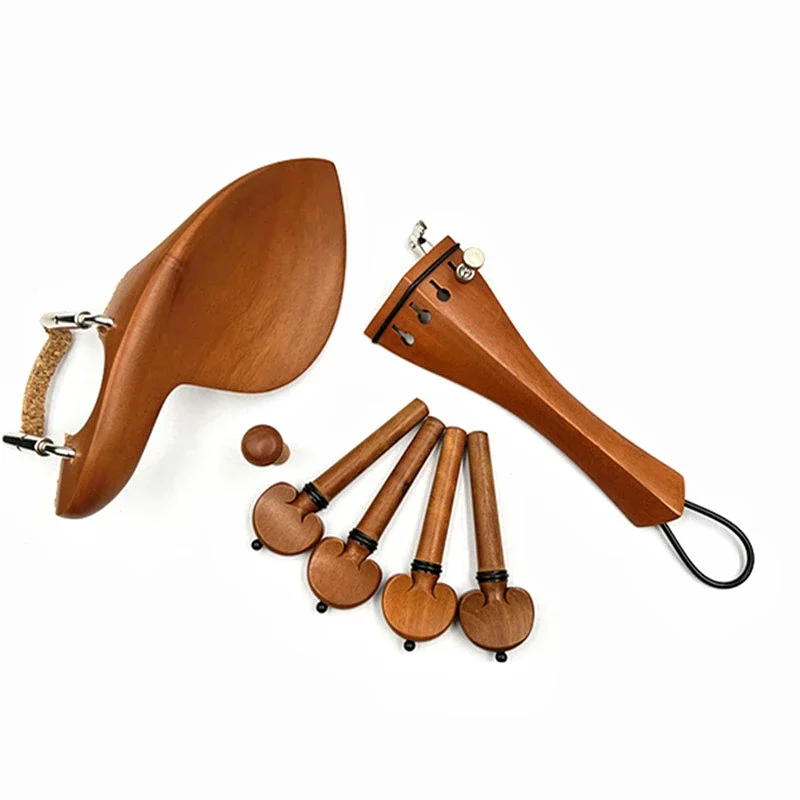 4/4 violin1 set High quality fiddler jujube wood accessories parts fittings,Tailpiece+Tuning pegs+Endpins+Chin rest/Chin Holder