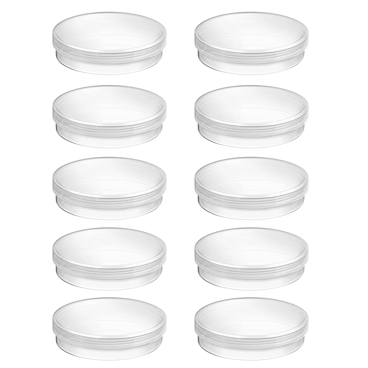 

UEETEK 10PCS 70mm Plastic Petri Dishes Bacterial Culture Dish with Lid