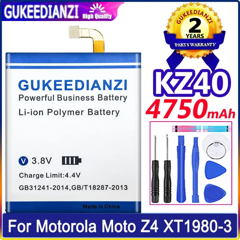 Gukeedianzi Kz40 Batteria Di Ricambio Per Motorola Moto Z4 Xt1980-3 Batterie Per Telefoni Cellulari 4750Mah Batteria
