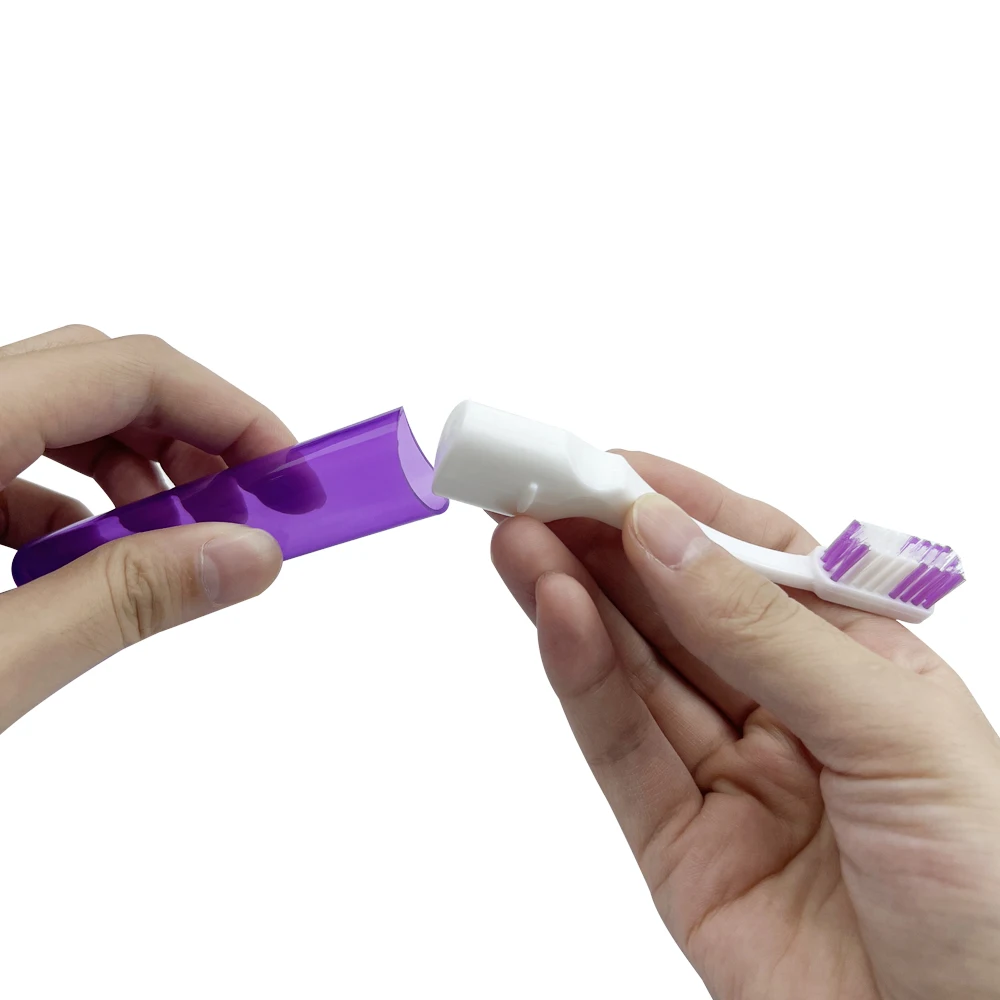 5pcs 미니 여행 칫솔 접이식 휴대용 작은 치과 브러시 접는 여행 성인 칫솔 투명 캔디 색상