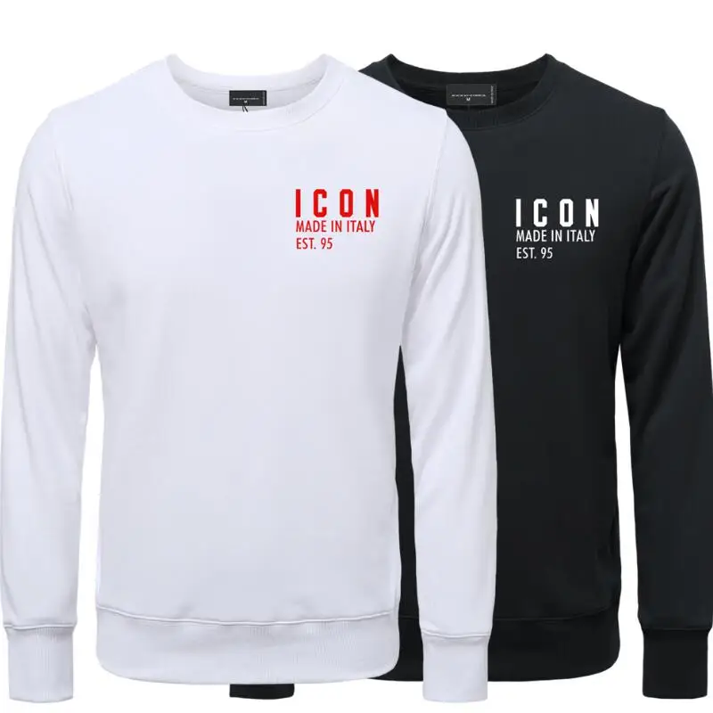 

ICON Men's Fashion Trend Letter Print Crew Neck Sweater Sportswear Daily Casual Top IC-WY2192
