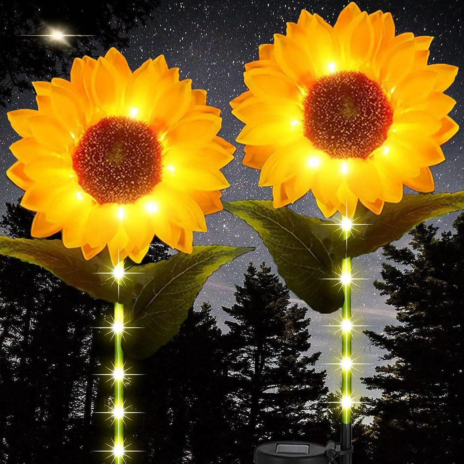 1PCS Solar Sunflower LED Light Outdoor Yard Power IP65 Waterproof Lamp for Wedding Holiday Courtyard Landscape Garden Decoration