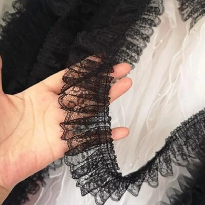 lace fabric 5CM wide embroidery flower trim ribbon DIY sewing applique collar ruffle craft christmas guipure decor