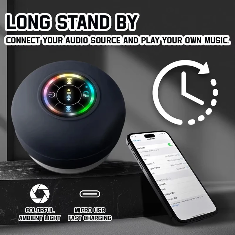 Mini Bluetooth Speaker With Led & Subwoofer Waterproof Ipx4_voghion.com