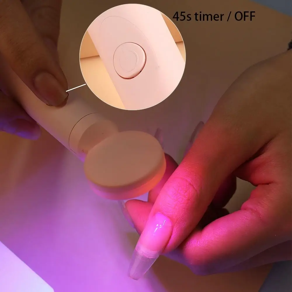 Handheld Mini Nail Dryer Large Capacity Chargeable Battery Uv Led Nail Lamp Gel Polish Curing Machine Portable Flashlight Lamp 5